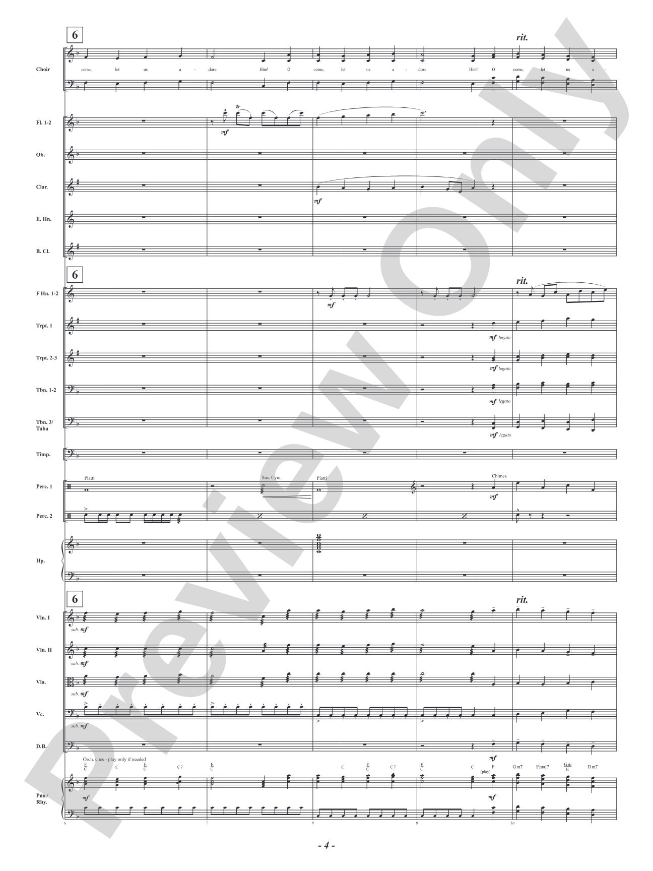 O Come, All Ye Faithful: Full Orchestra Conductor Score & Parts