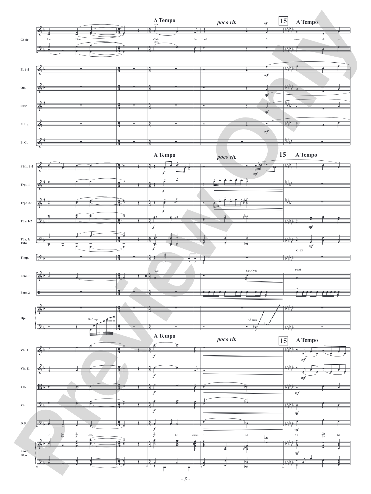 O Come, All Ye Faithful: Full Orchestra Conductor Score & Parts