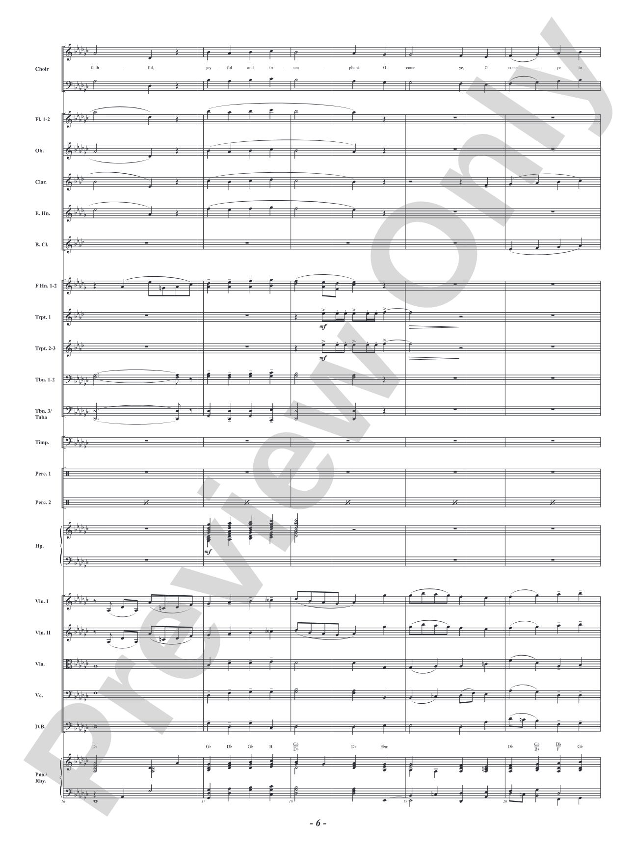 O Come, All Ye Faithful: Full Orchestra Conductor Score & Parts