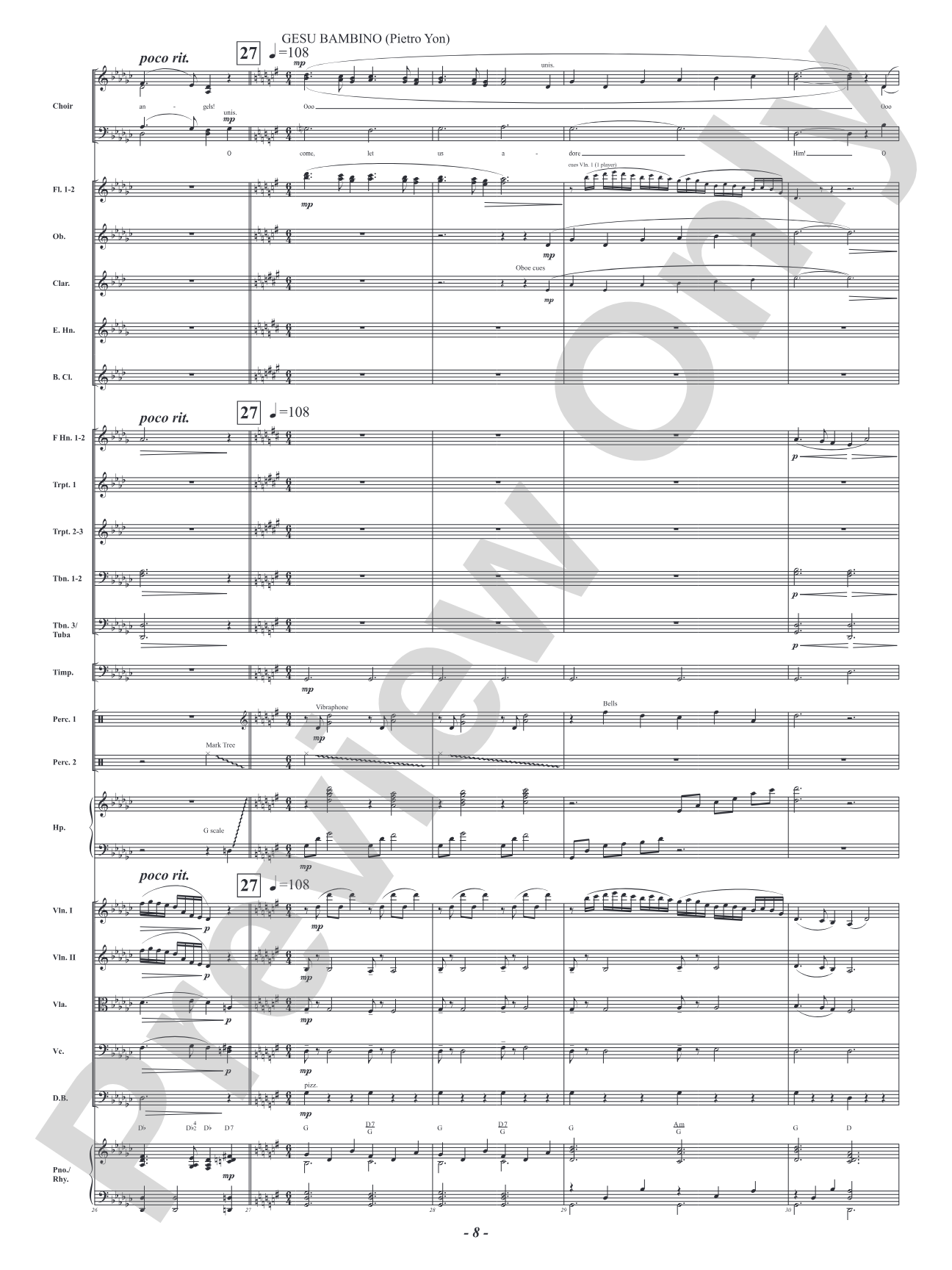 O Come, All Ye Faithful: Full Orchestra Conductor Score & Parts