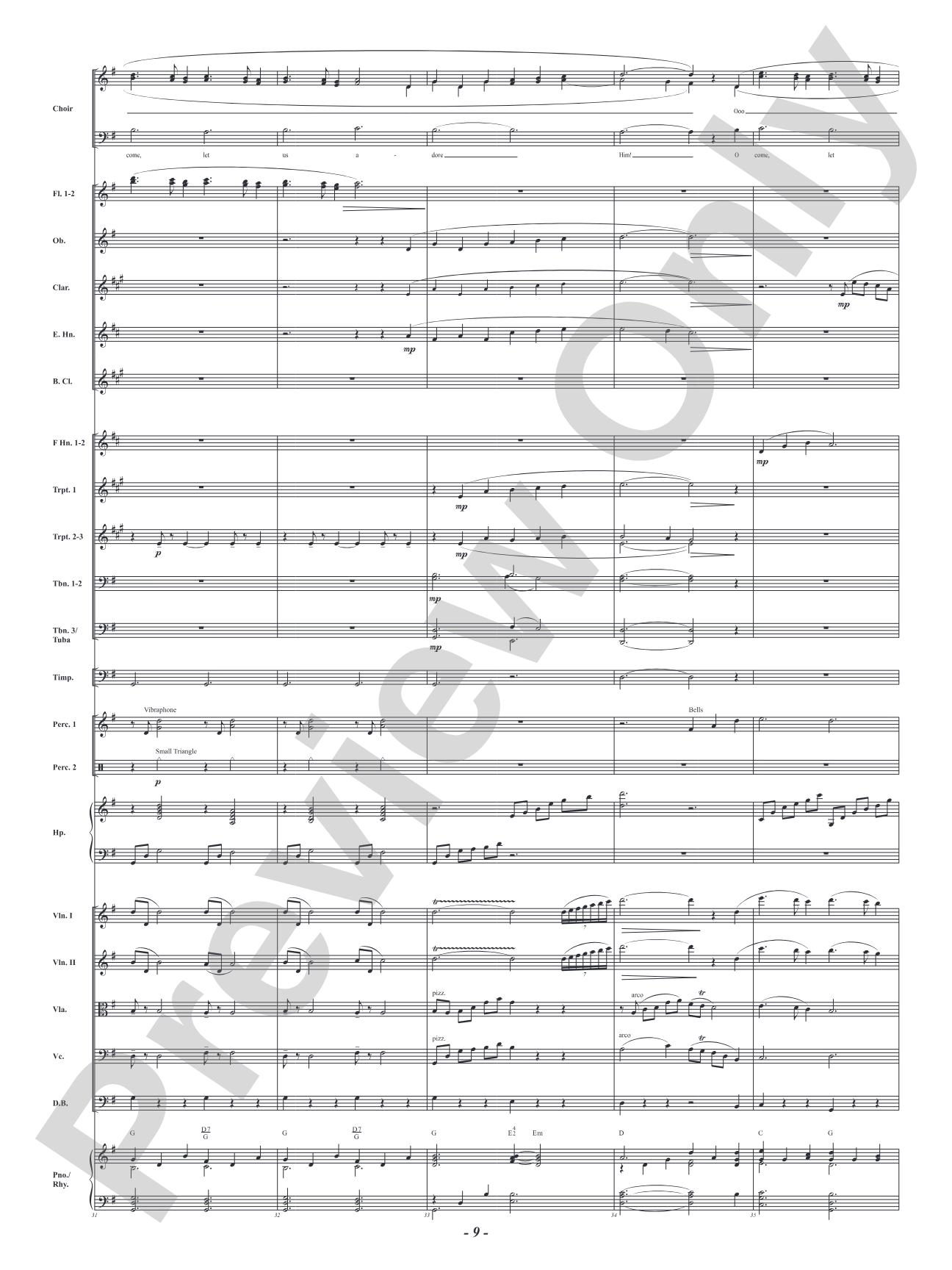 O Come, All Ye Faithful: Full Orchestra Conductor Score & Parts