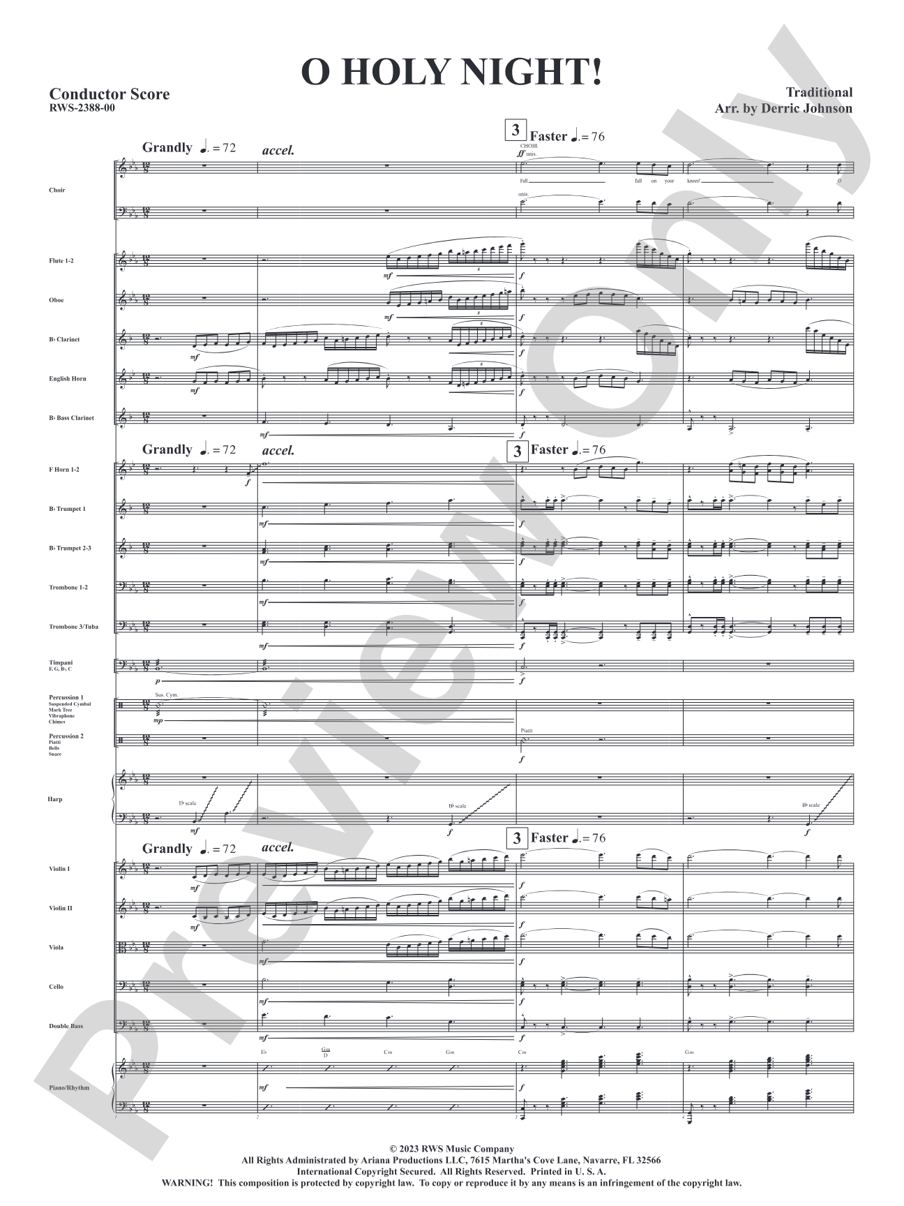 O Holy Night!: Full Orchestra Conductor Score & Parts