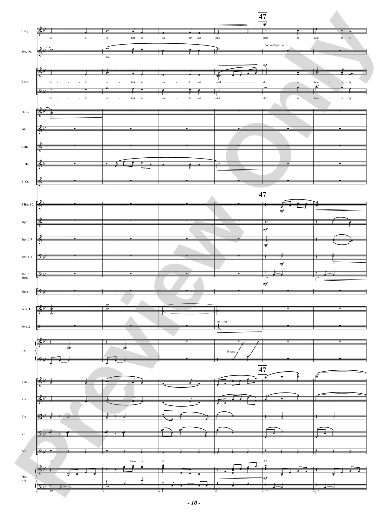 Silent Night: Full Orchestra Conductor Score & Parts