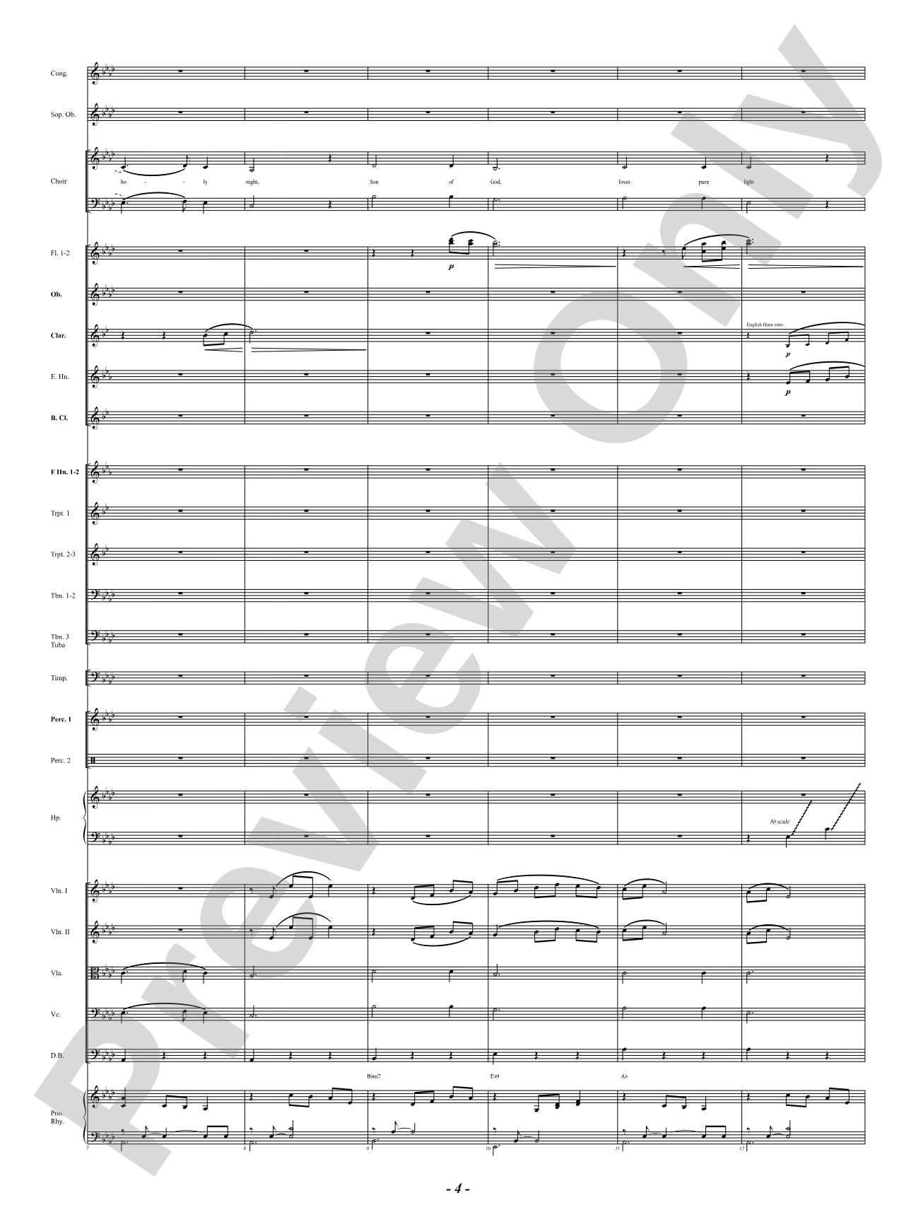 Silent Night: Full Orchestra Conductor Score & Parts