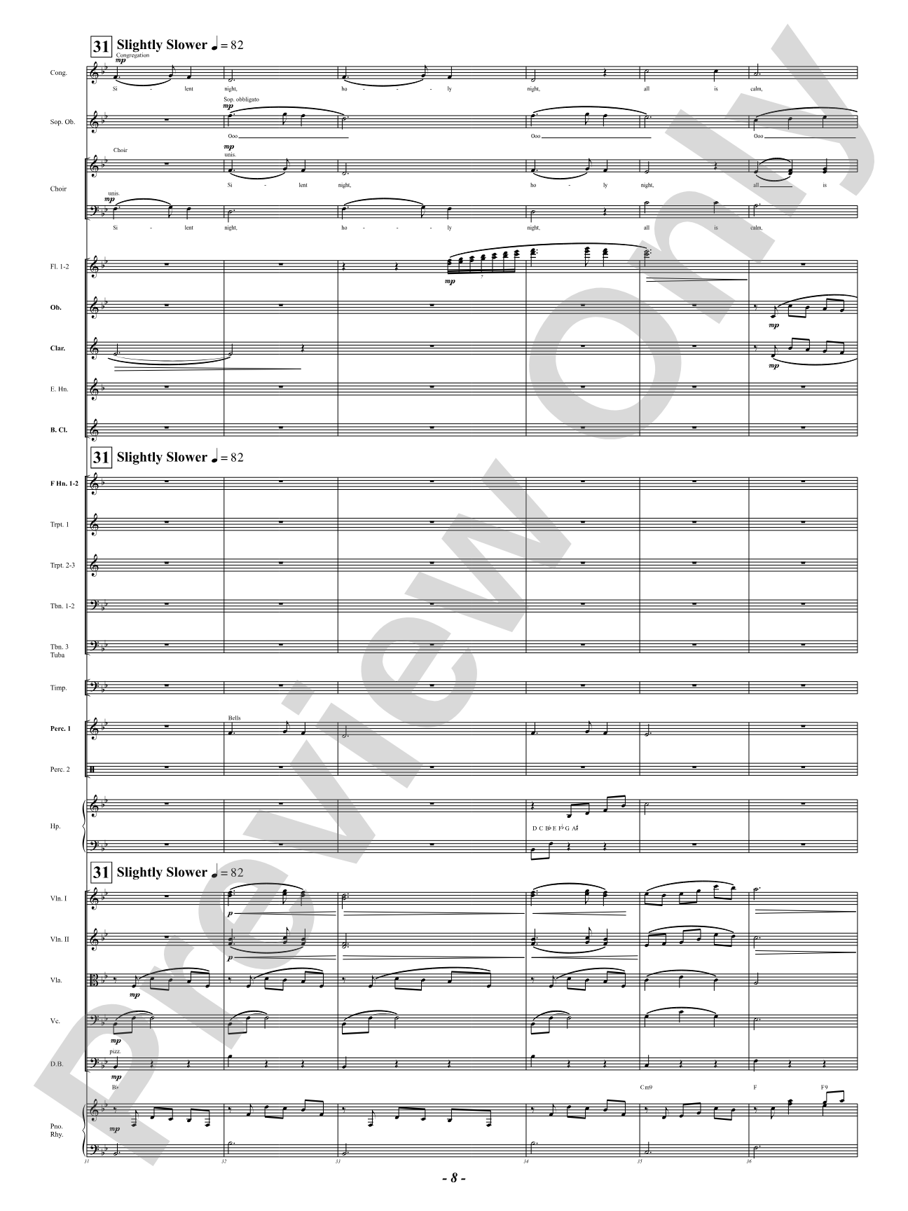 Silent Night: Full Orchestra Conductor Score & Parts