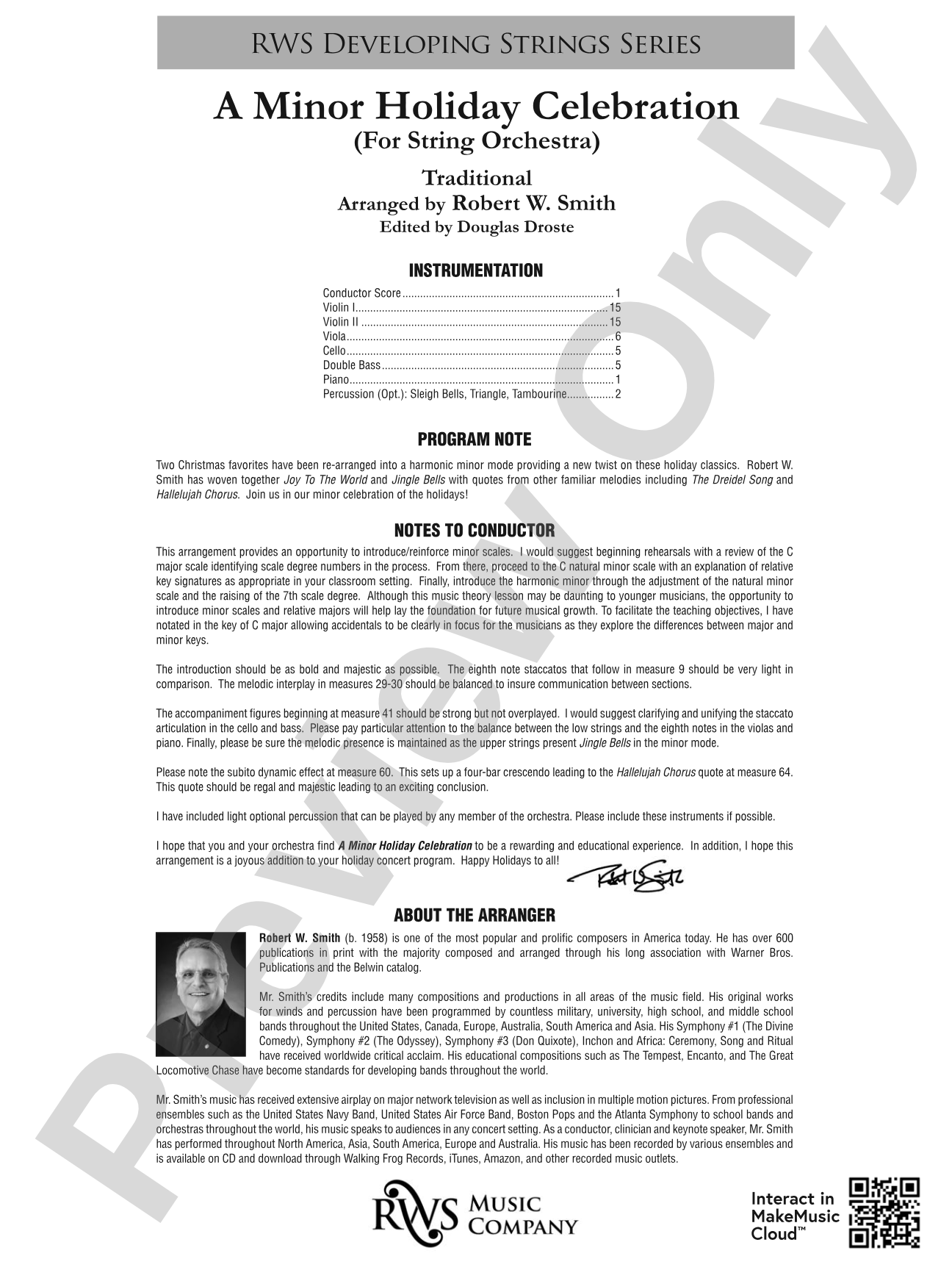 A Minor Holiday Celebration - For String Orchestra: String Orchestra Conductor Score & Parts