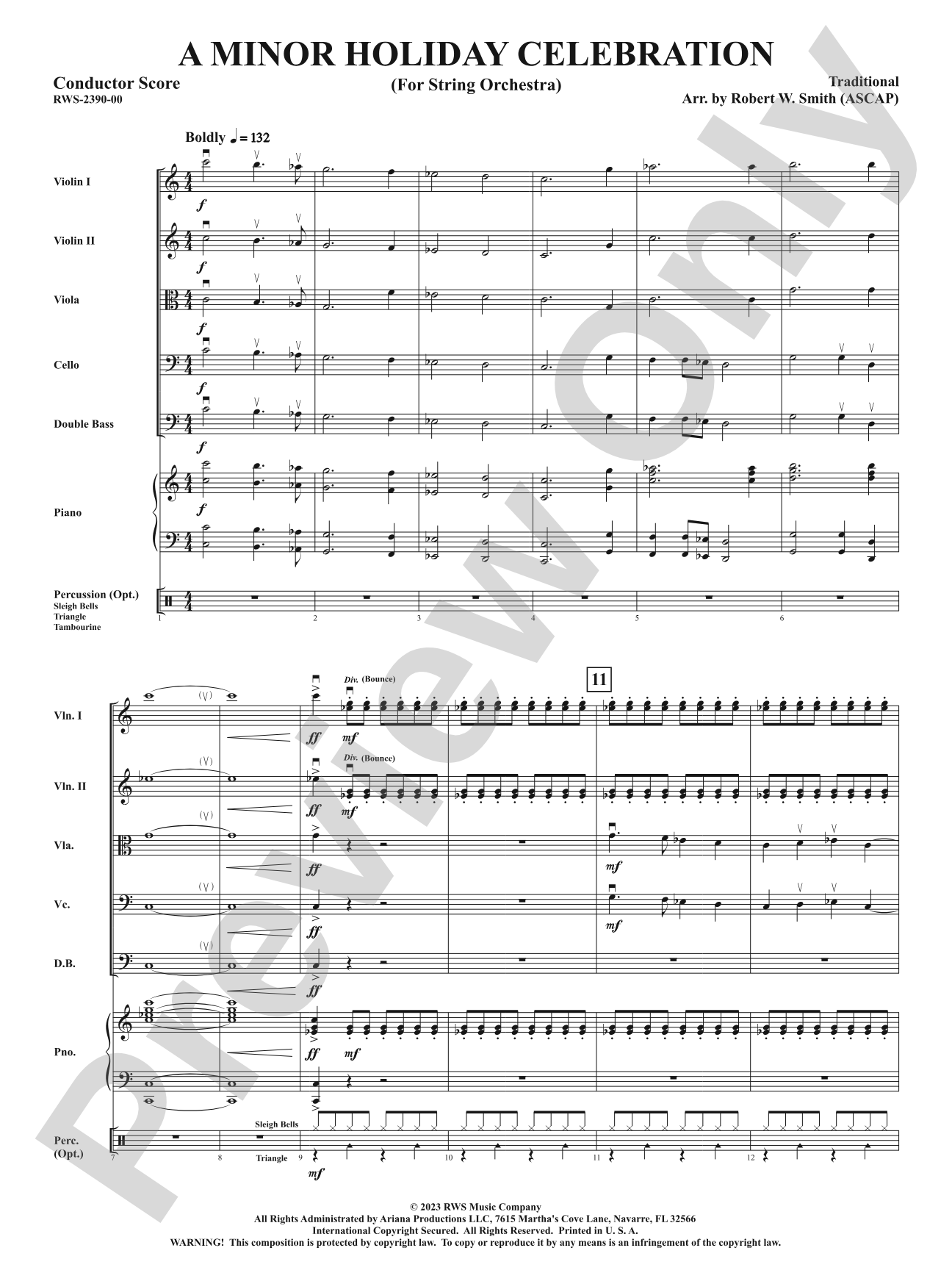 A Minor Holiday Celebration - For String Orchestra: String Orchestra Conductor Score & Parts