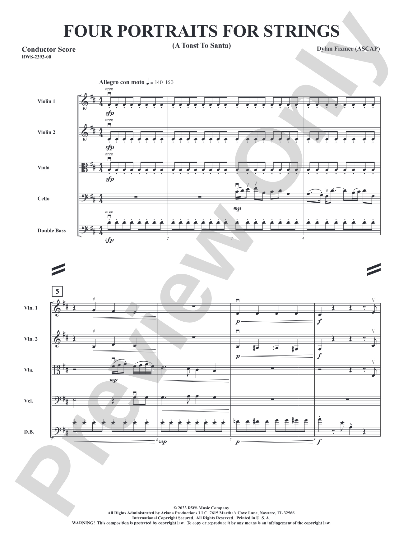 Four Portraits for Strings - Robber's Roost, Call of the Canyon, The Rinky Dink Saloon, A Toast to Santa: String Orchestra Conductor Score & Parts