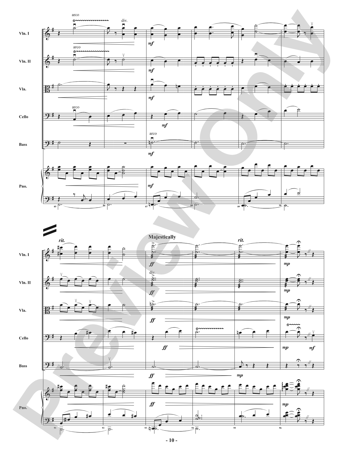 Dancing with the Rainfall: String Orchestra Conductor Score & Parts