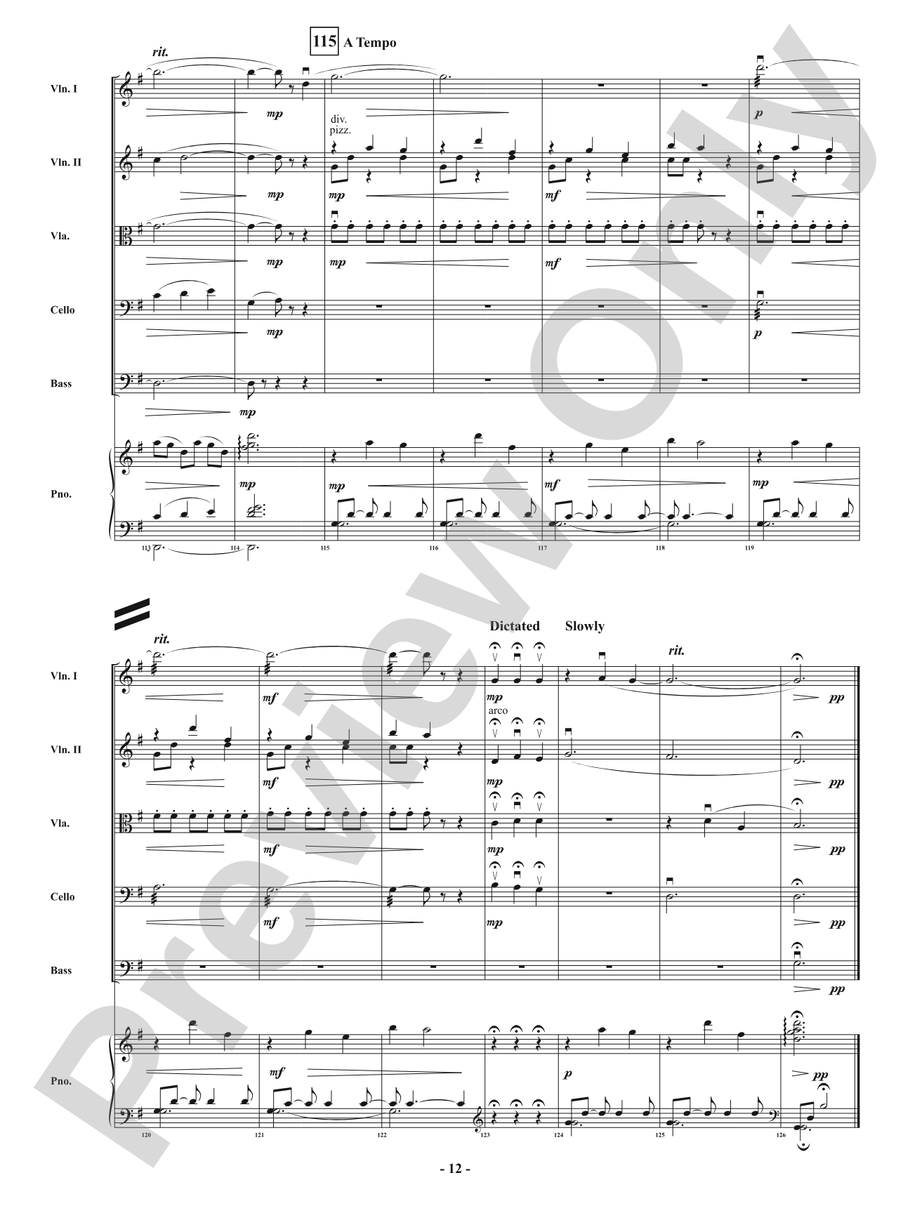 Dancing with the Rainfall: String Orchestra Conductor Score & Parts