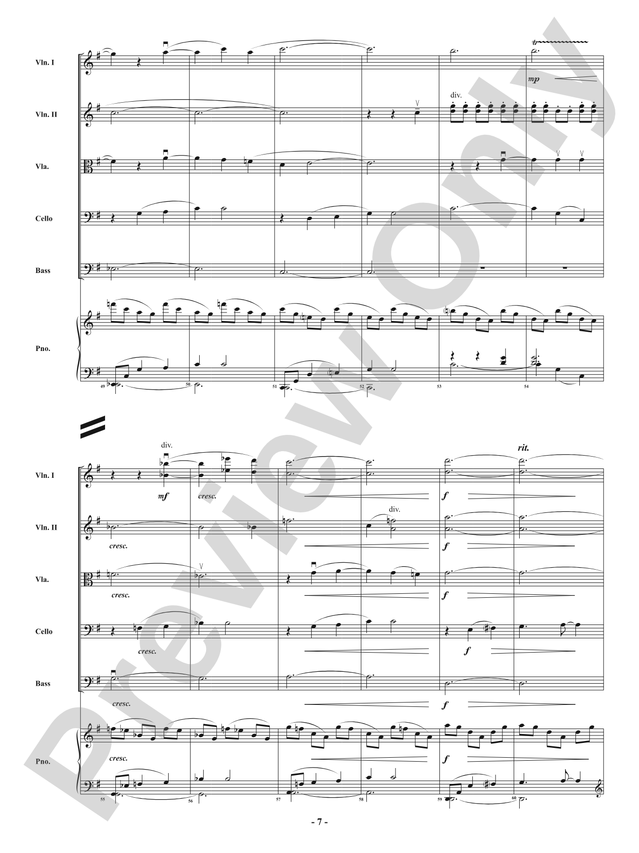 Dancing with the Rainfall: String Orchestra Conductor Score & Parts