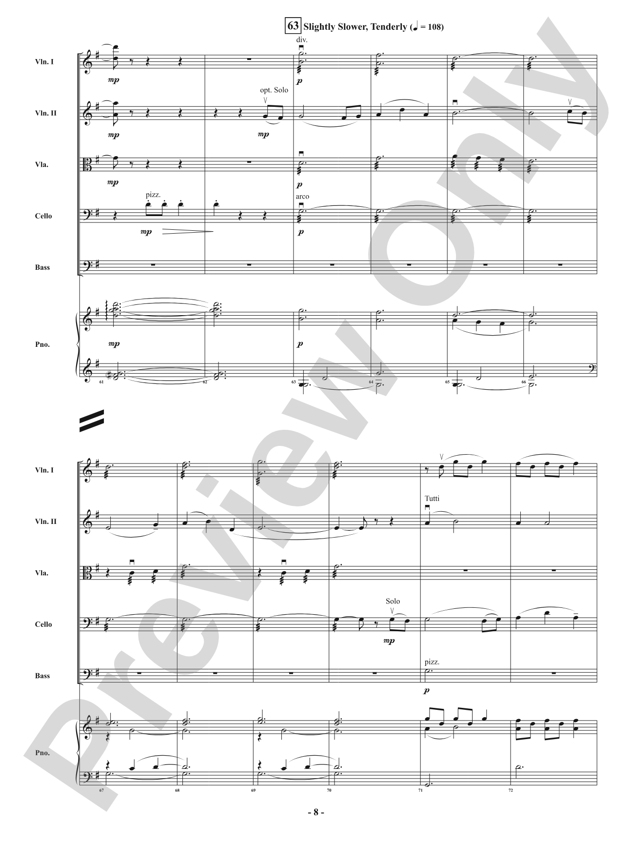 Dancing with the Rainfall: String Orchestra Conductor Score & Parts