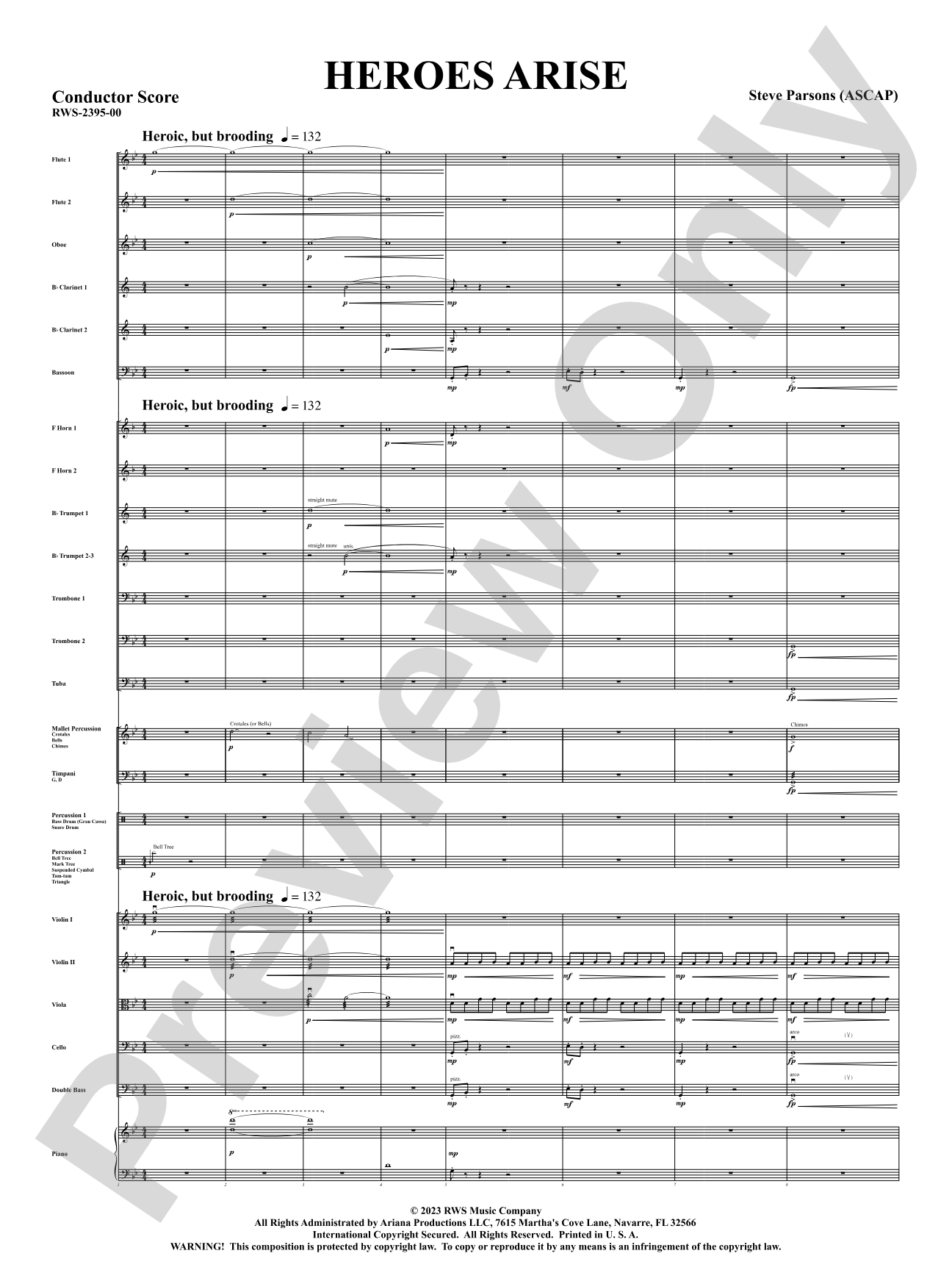 Heroes Arise: Full Orchestra Conductor Score & Parts