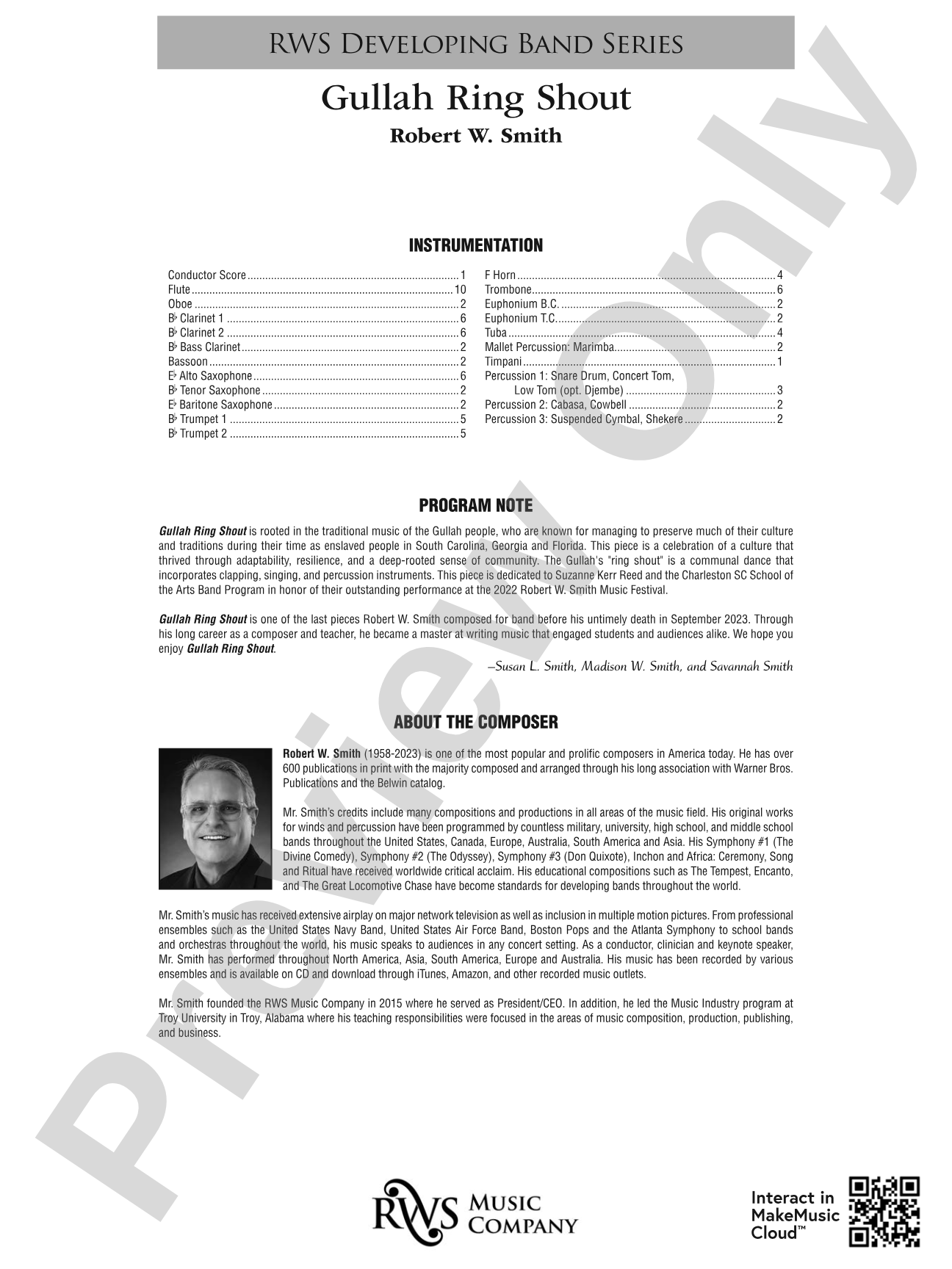 Gullah Ring Shout: Concert Band Conductor Score & Parts