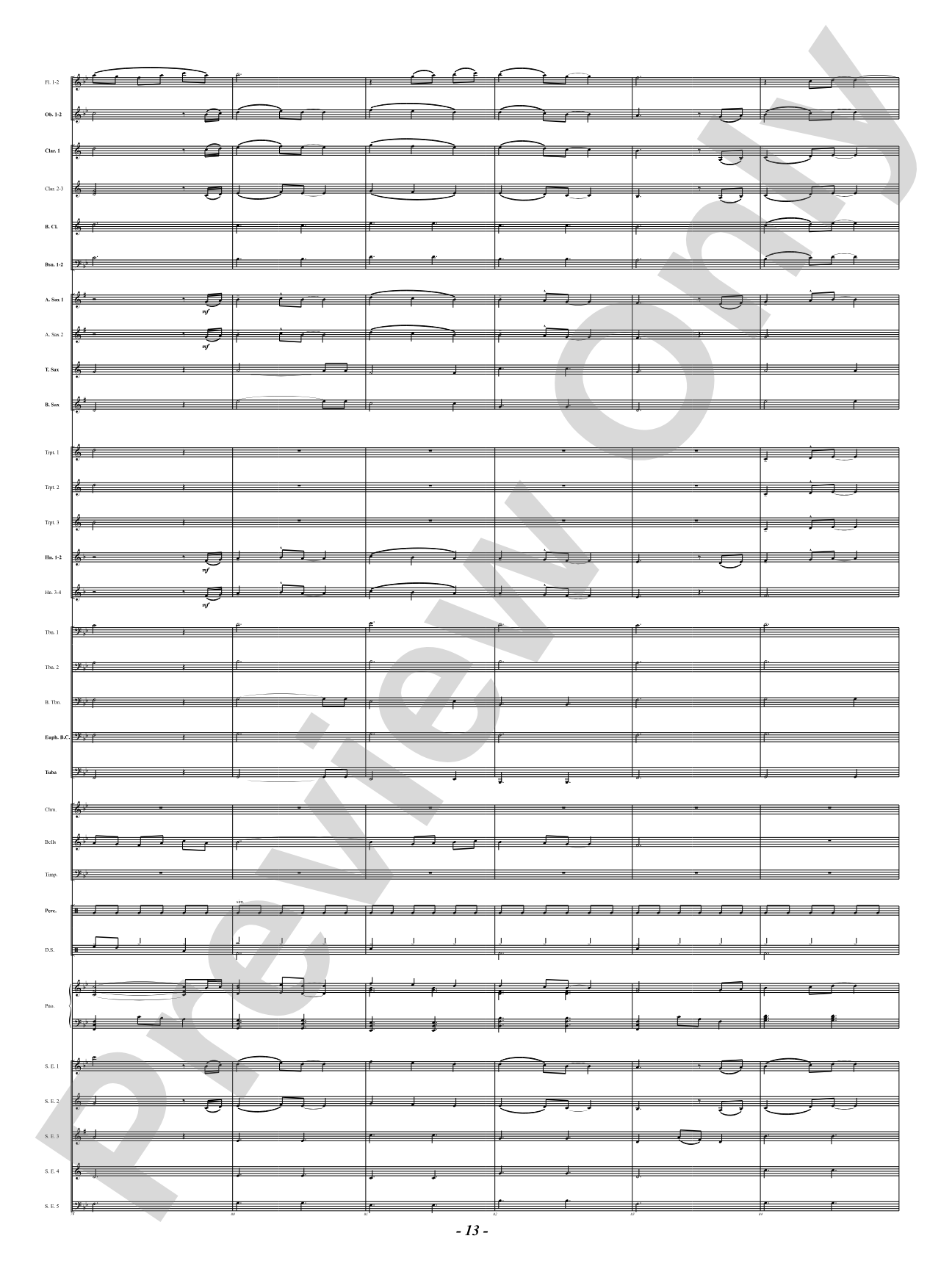 Ukrainian Bell Carol (Featuring a Small Woodwind Ensemble or Piano with Band): Concert Band Conductor Score & Parts
