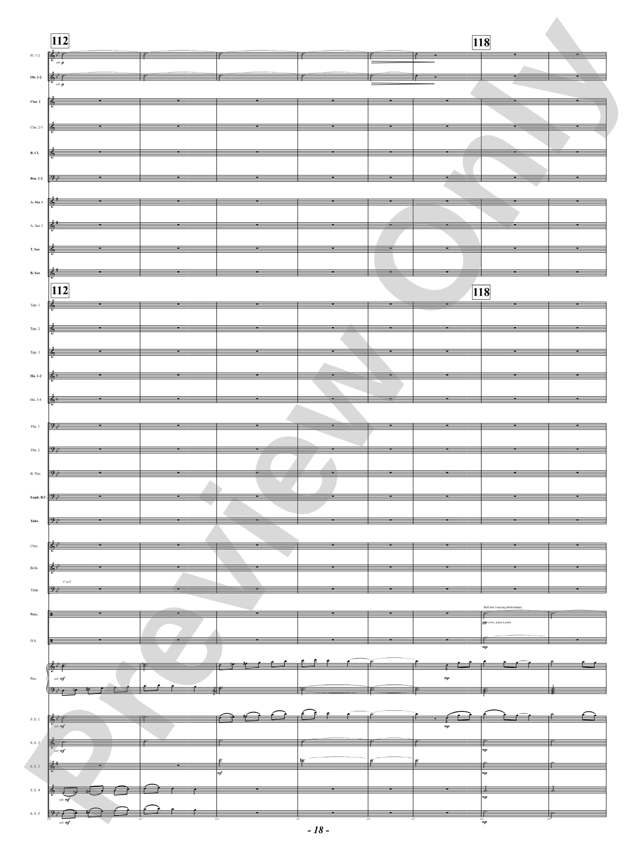 Ukrainian Bell Carol (Featuring a Small Woodwind Ensemble or Piano with Band): Concert Band Conductor Score & Parts