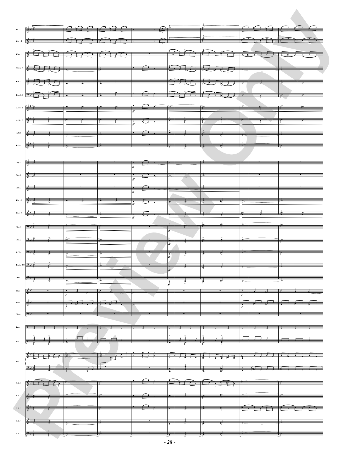Ukrainian Bell Carol (Featuring a Small Woodwind Ensemble or Piano with Band): Concert Band Conductor Score & Parts