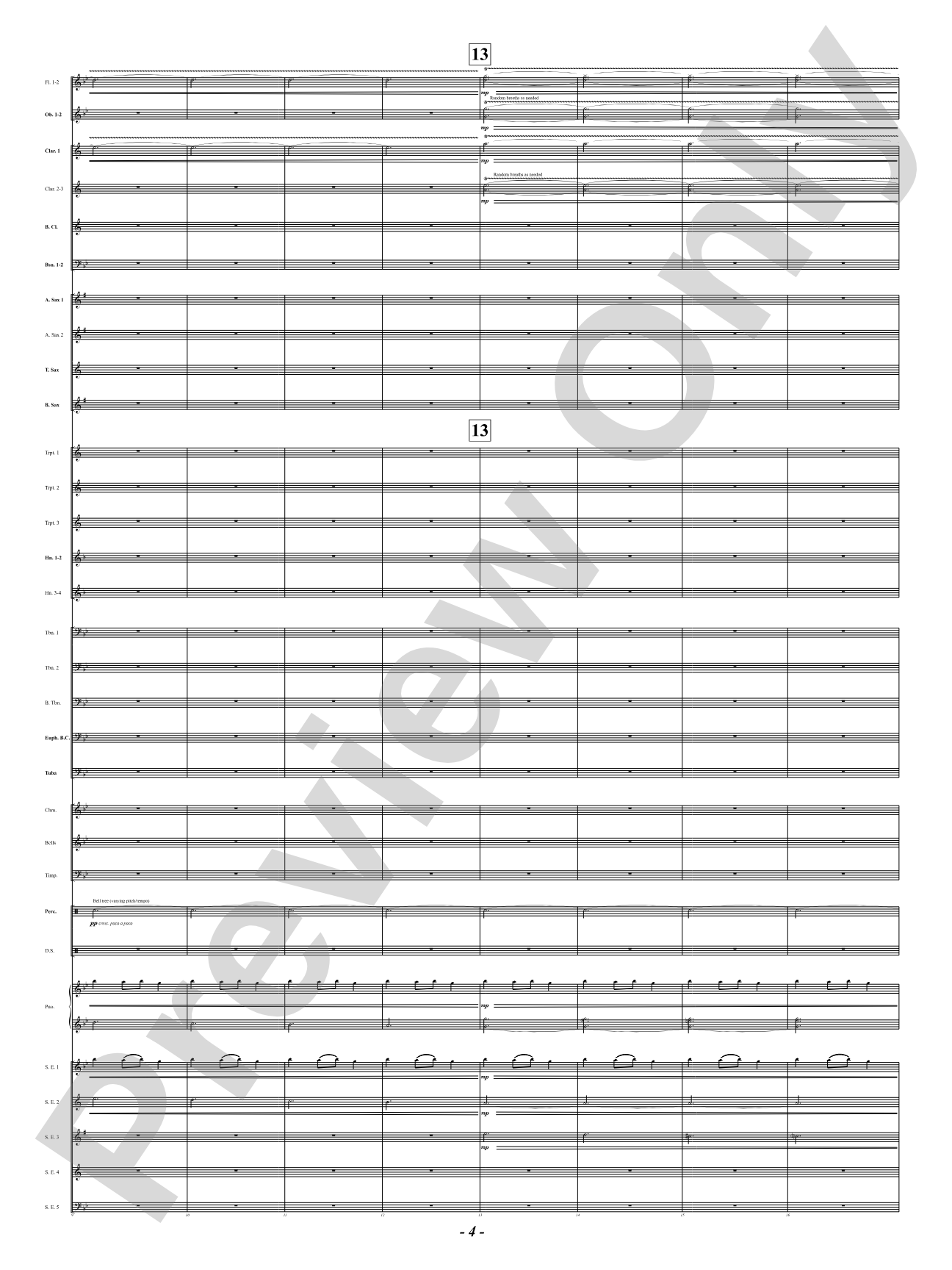 Ukrainian Bell Carol (Featuring a Small Woodwind Ensemble or Piano with Band): Concert Band Conductor Score & Parts