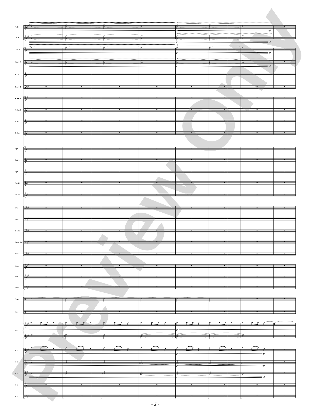 Ukrainian Bell Carol (Featuring a Small Woodwind Ensemble or Piano with Band): Concert Band Conductor Score & Parts