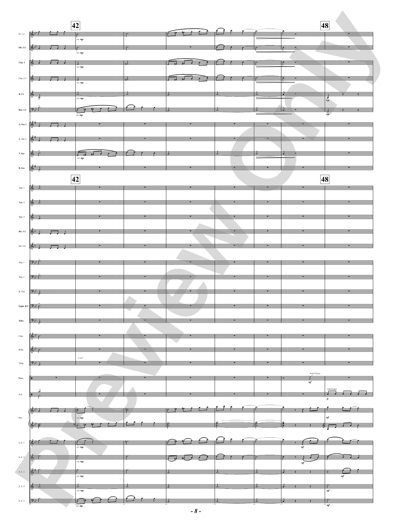 Ukrainian Bell Carol (Featuring a Small Woodwind Ensemble or Piano with Band): Concert Band Conductor Score & Parts