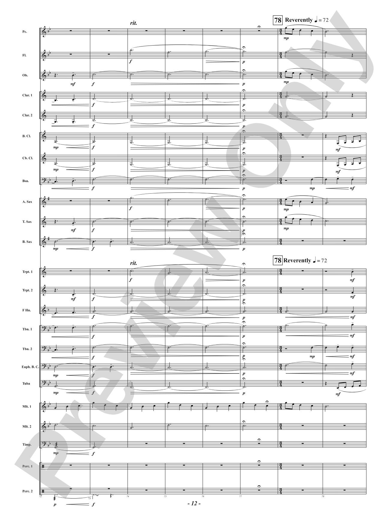 Red, White and Blue: Concert Band Conductor Score & Parts