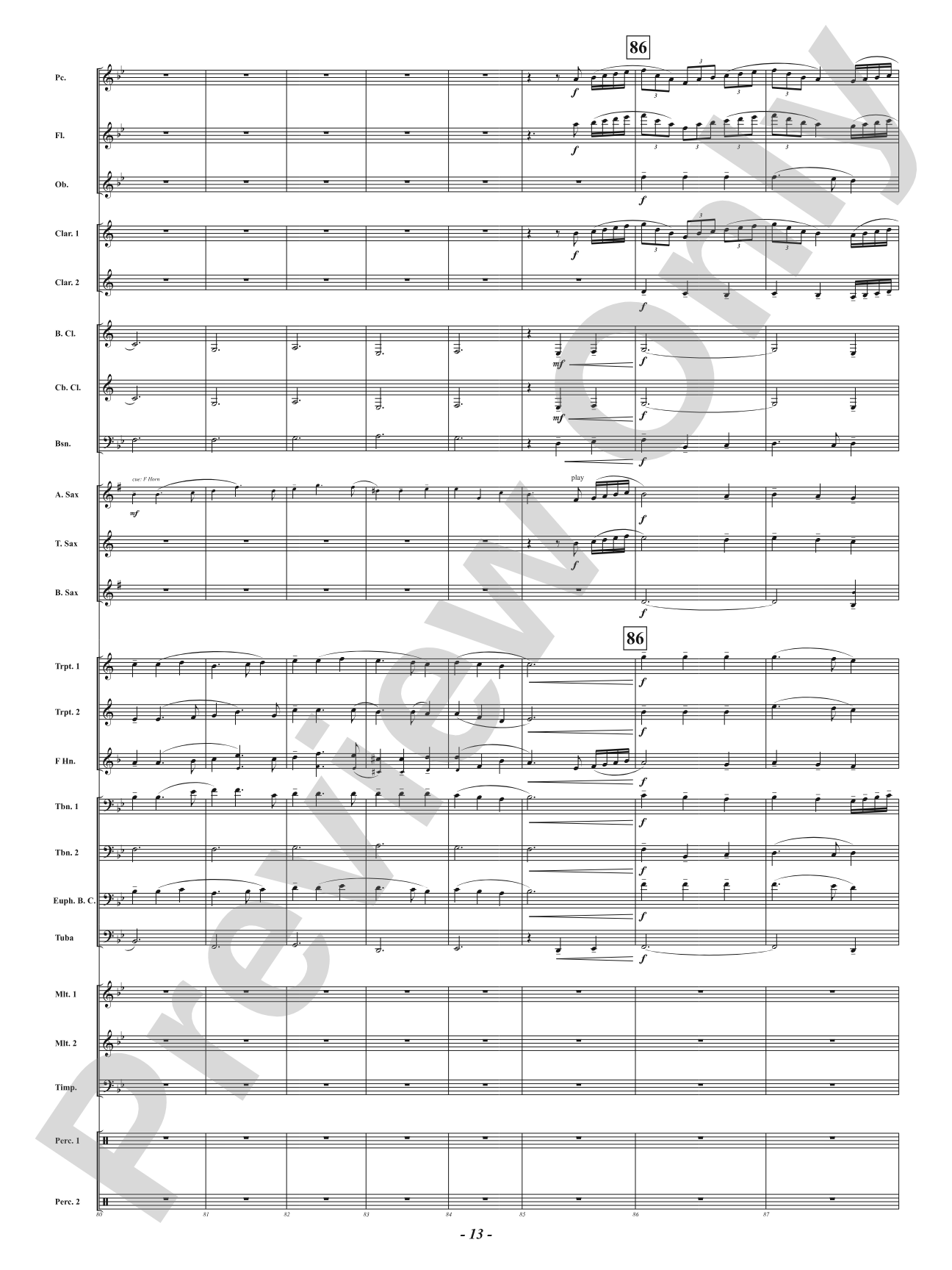 Red, White and Blue: Concert Band Conductor Score & Parts