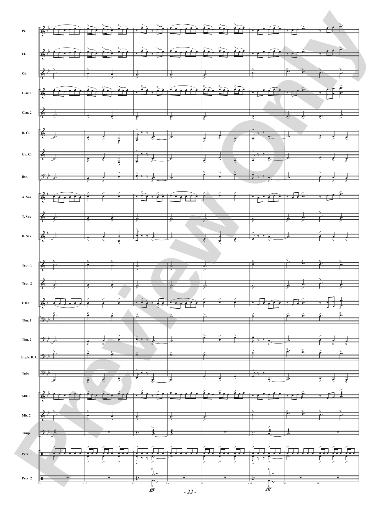 Red, White and Blue: Concert Band Conductor Score & Parts