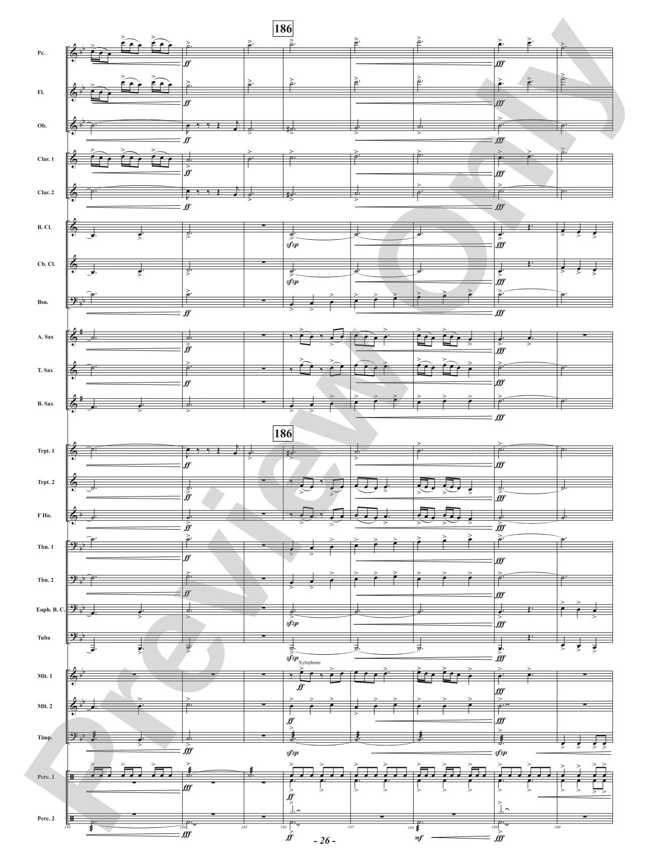 Red, White and Blue: Concert Band Conductor Score & Parts
