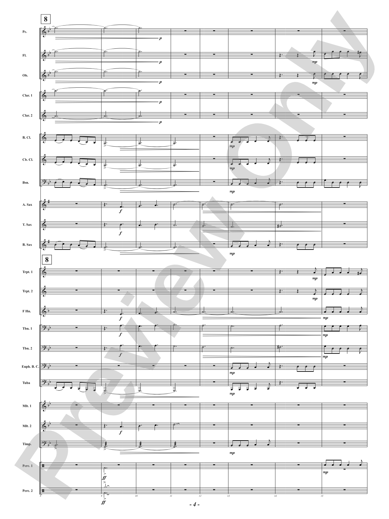 Red, White and Blue: Concert Band Conductor Score & Parts