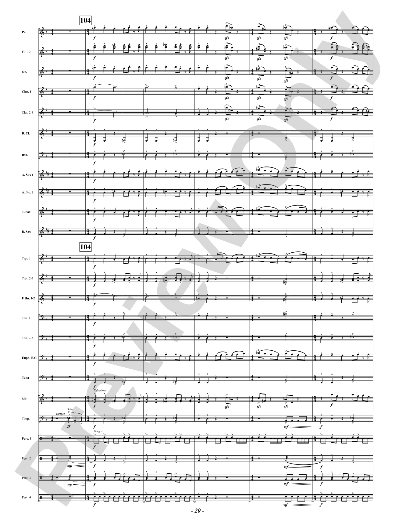 Prophetic Dances: Concert Band Conductor Score & Parts
