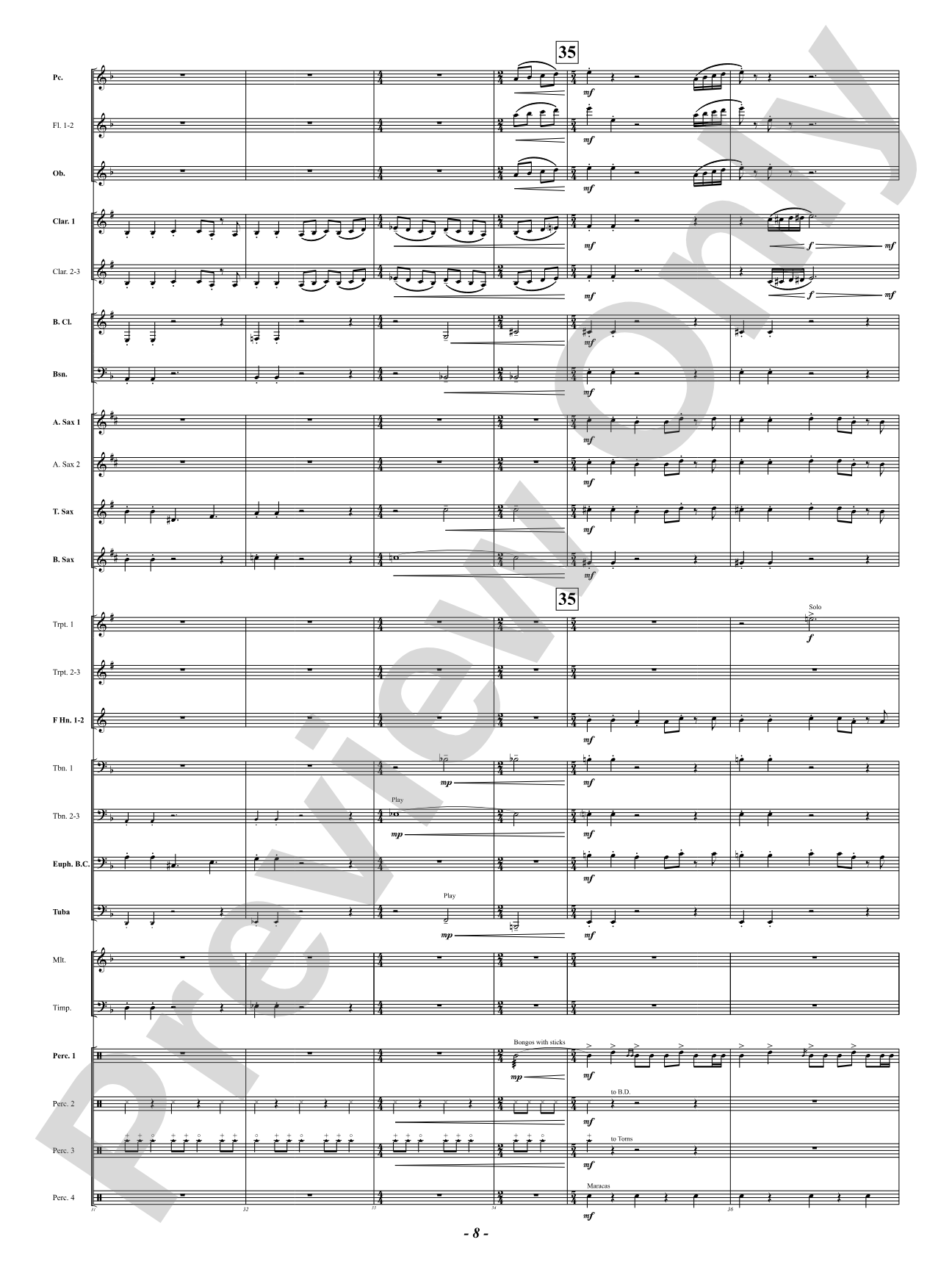 Prophetic Dances: Concert Band Conductor Score & Parts
