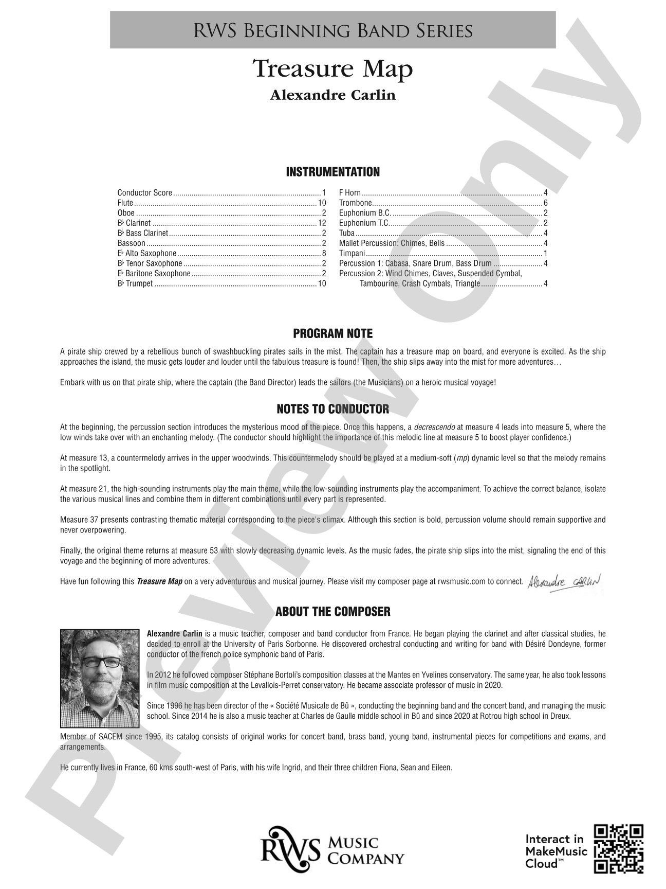 Treasure Map: Concert Band Conductor Score & Parts