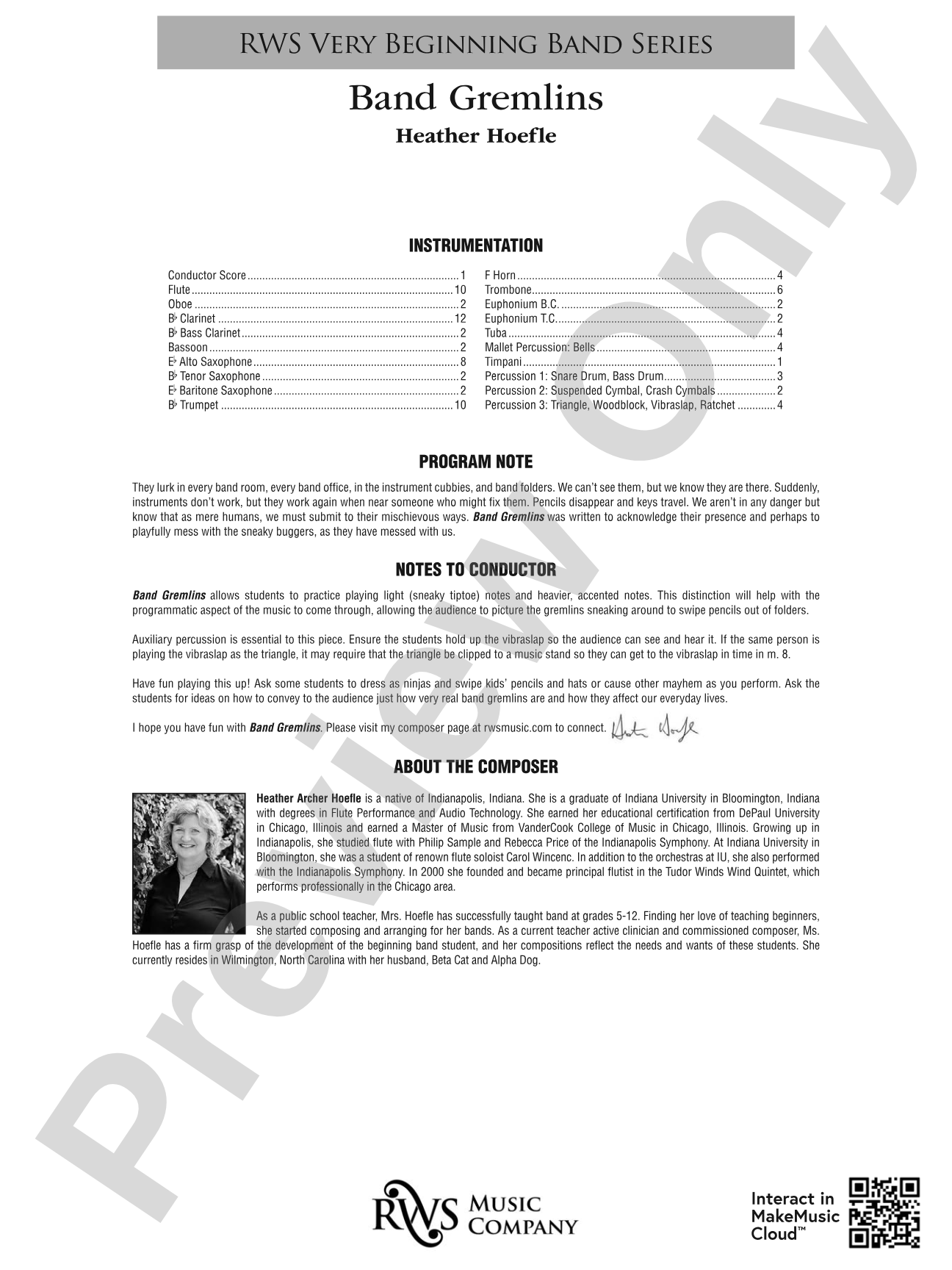 Band Gremlins: Concert Band Conductor Score & Parts