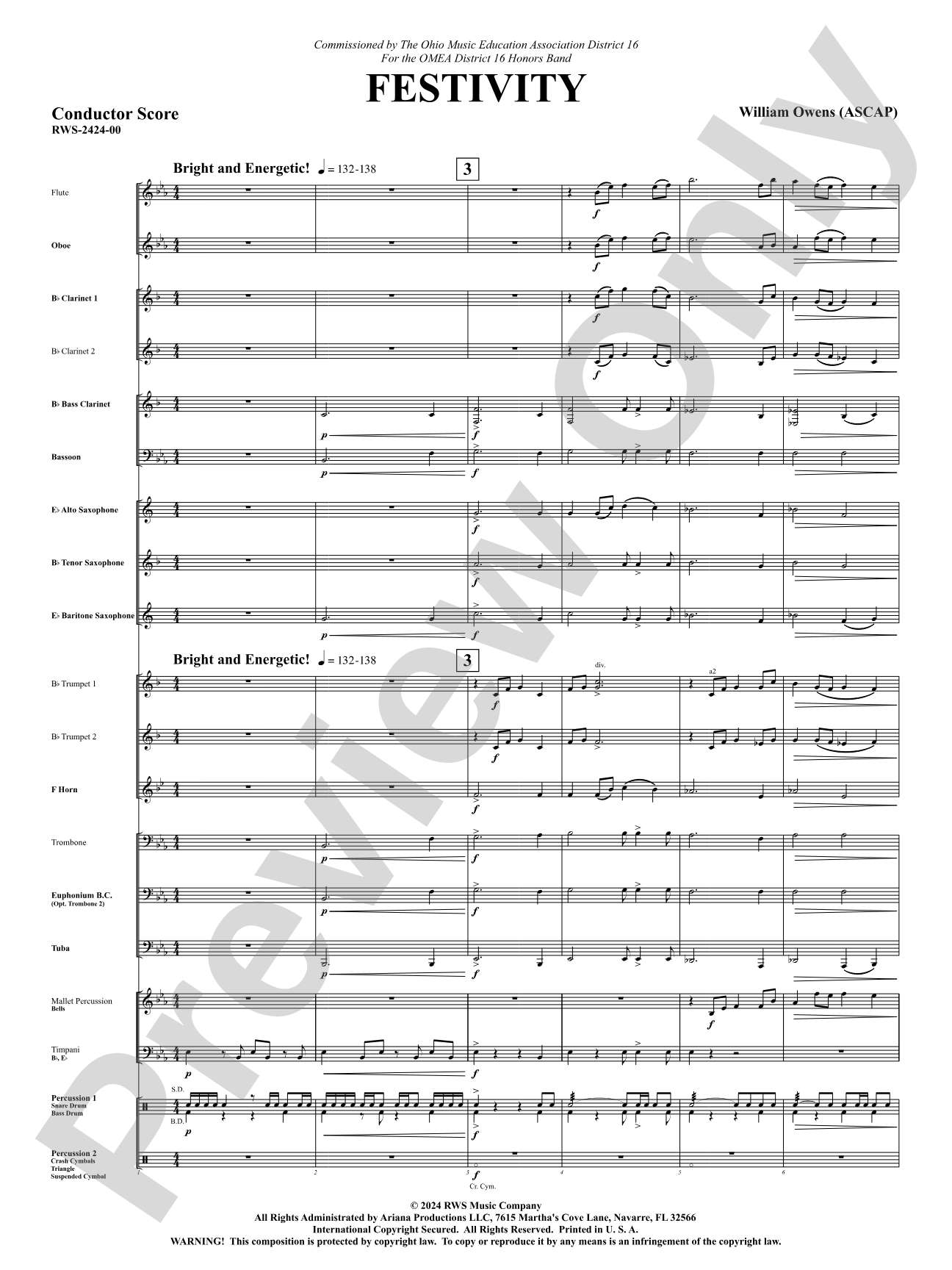 Festivity: Concert Band Conductor Score & Parts