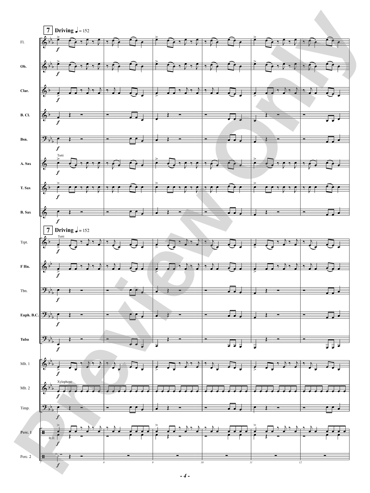 Perseverance: Concert Band Conductor Score & Parts