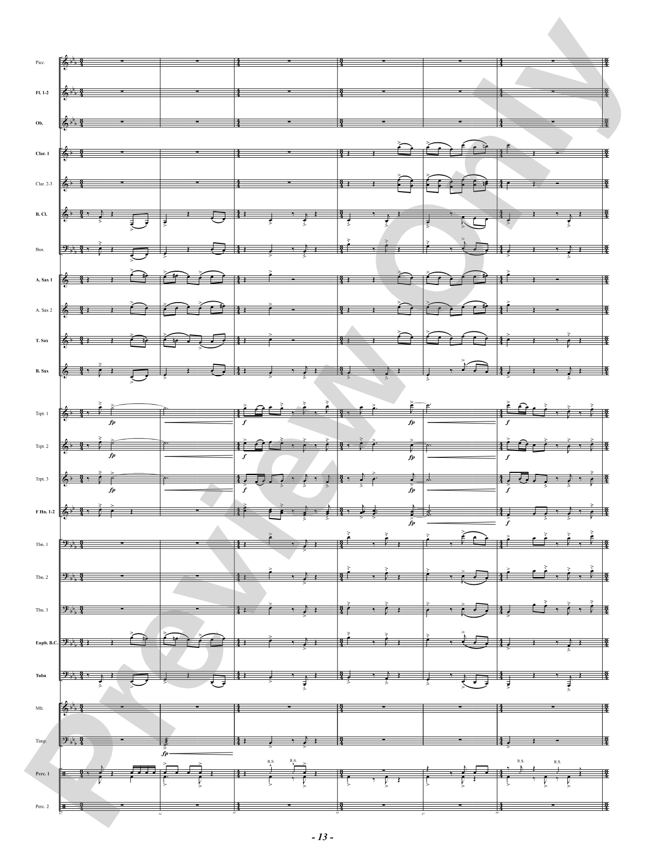 Sound Paints the Sky: Concert Band Conductor Score & Parts