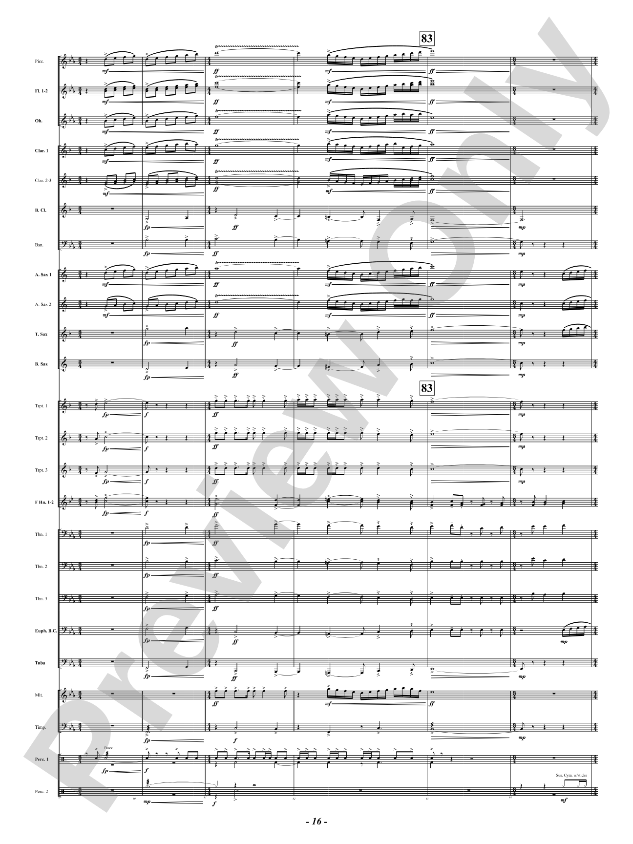 Sound Paints the Sky: Concert Band Conductor Score & Parts