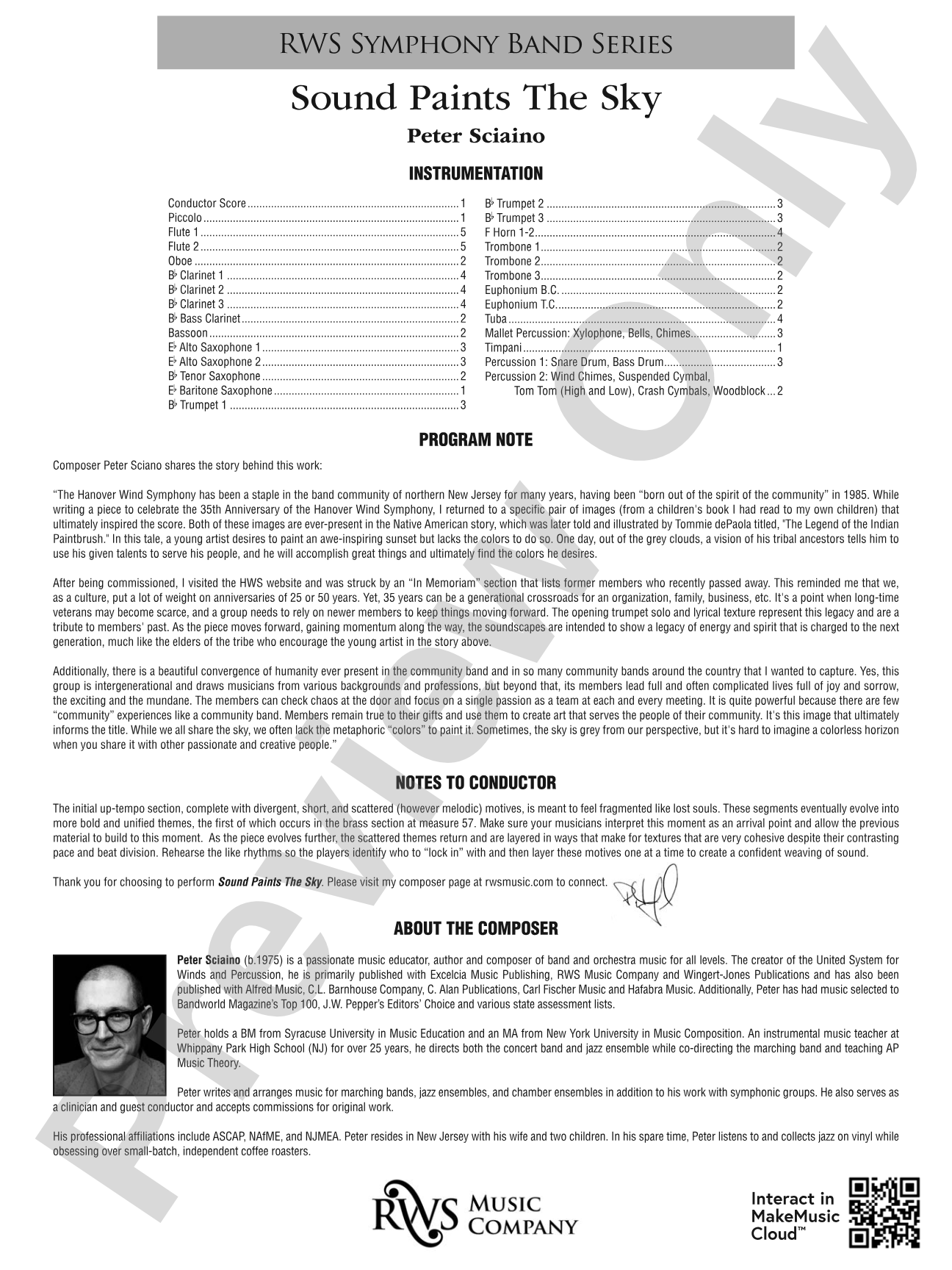 Sound Paints the Sky: Concert Band Conductor Score & Parts