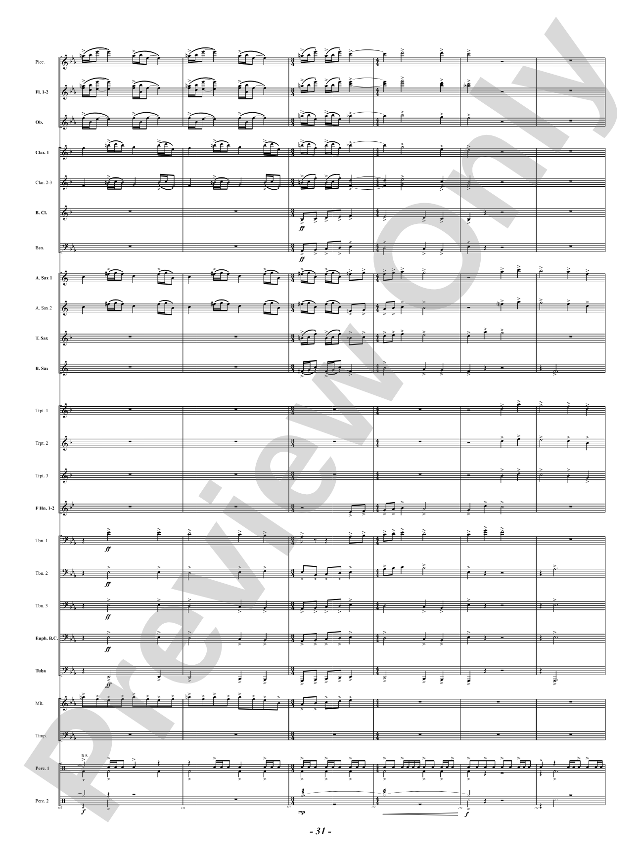 Sound Paints the Sky: Concert Band Conductor Score & Parts