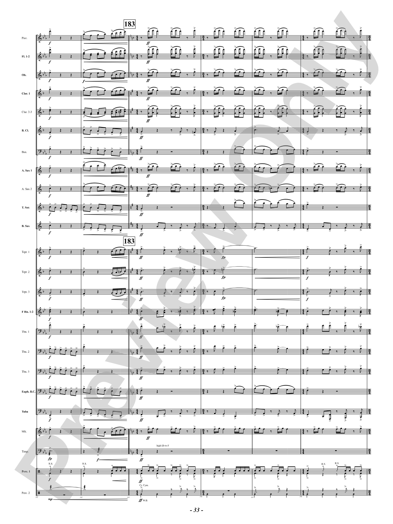 Sound Paints the Sky: Concert Band Conductor Score & Parts