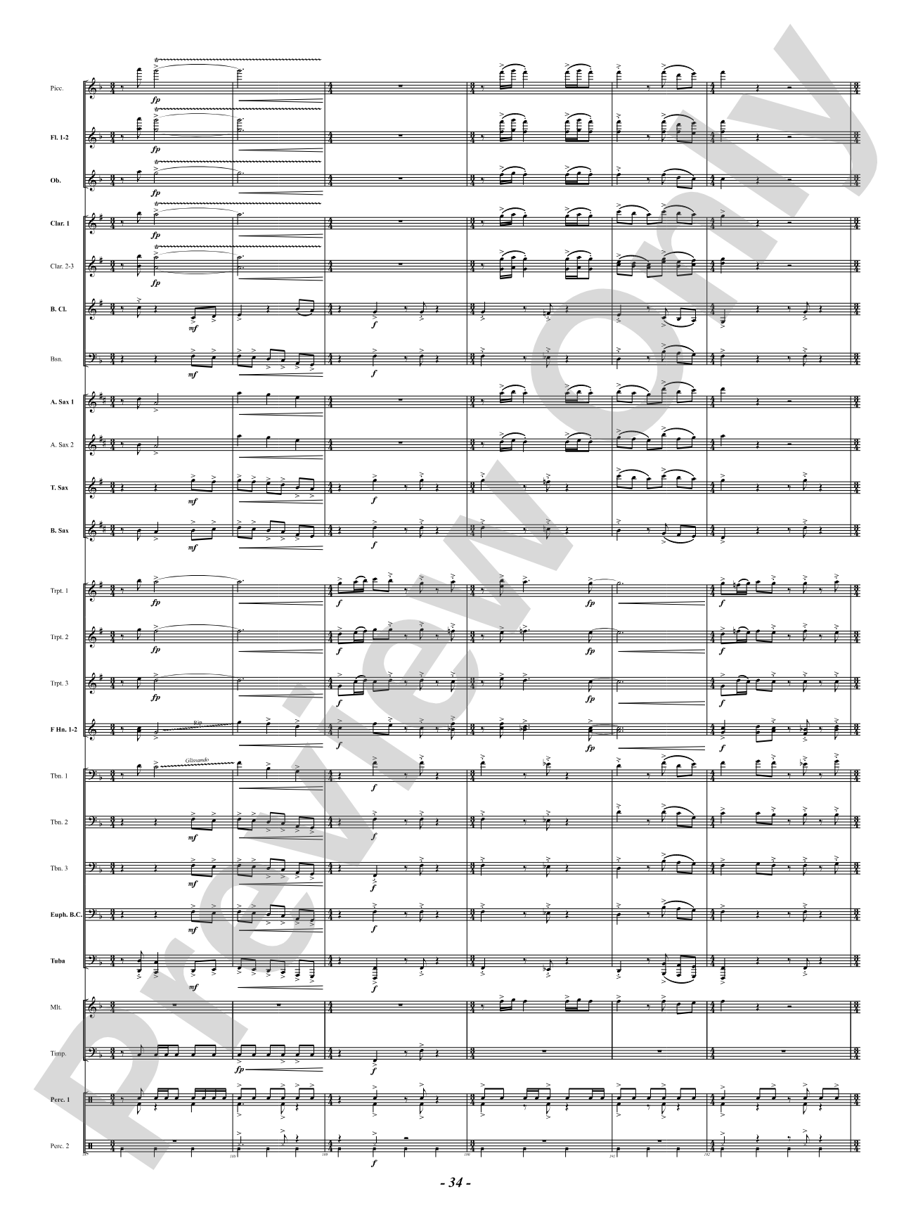 Sound Paints the Sky: Concert Band Conductor Score & Parts