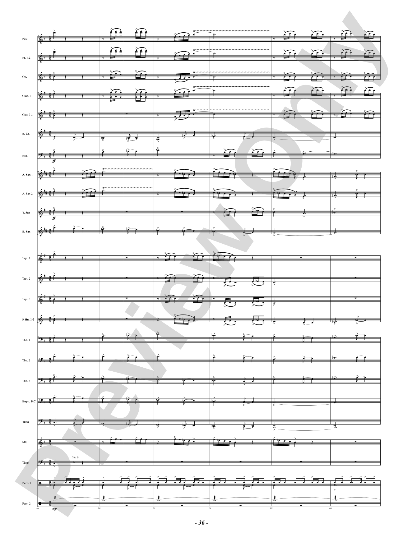 Sound Paints the Sky: Concert Band Conductor Score & Parts