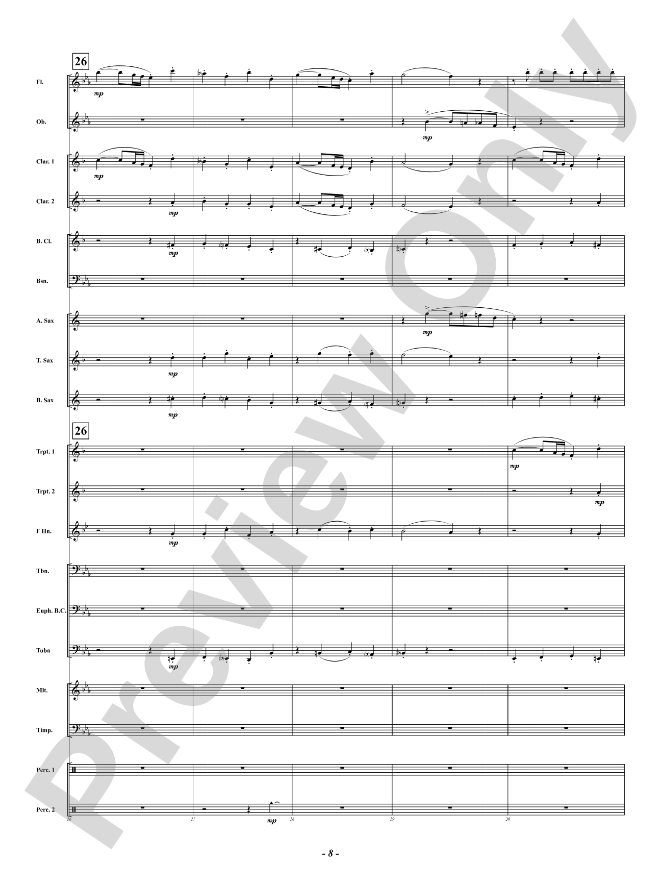 A Little Night Music - (Eine Kleine Nachtmusik): Concert Band Conductor Score & Parts