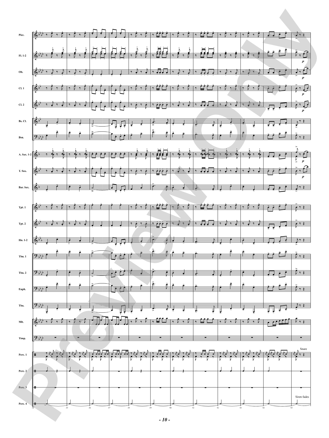 Midnight Fire Alarm: Concert Band Conductor Score & Parts