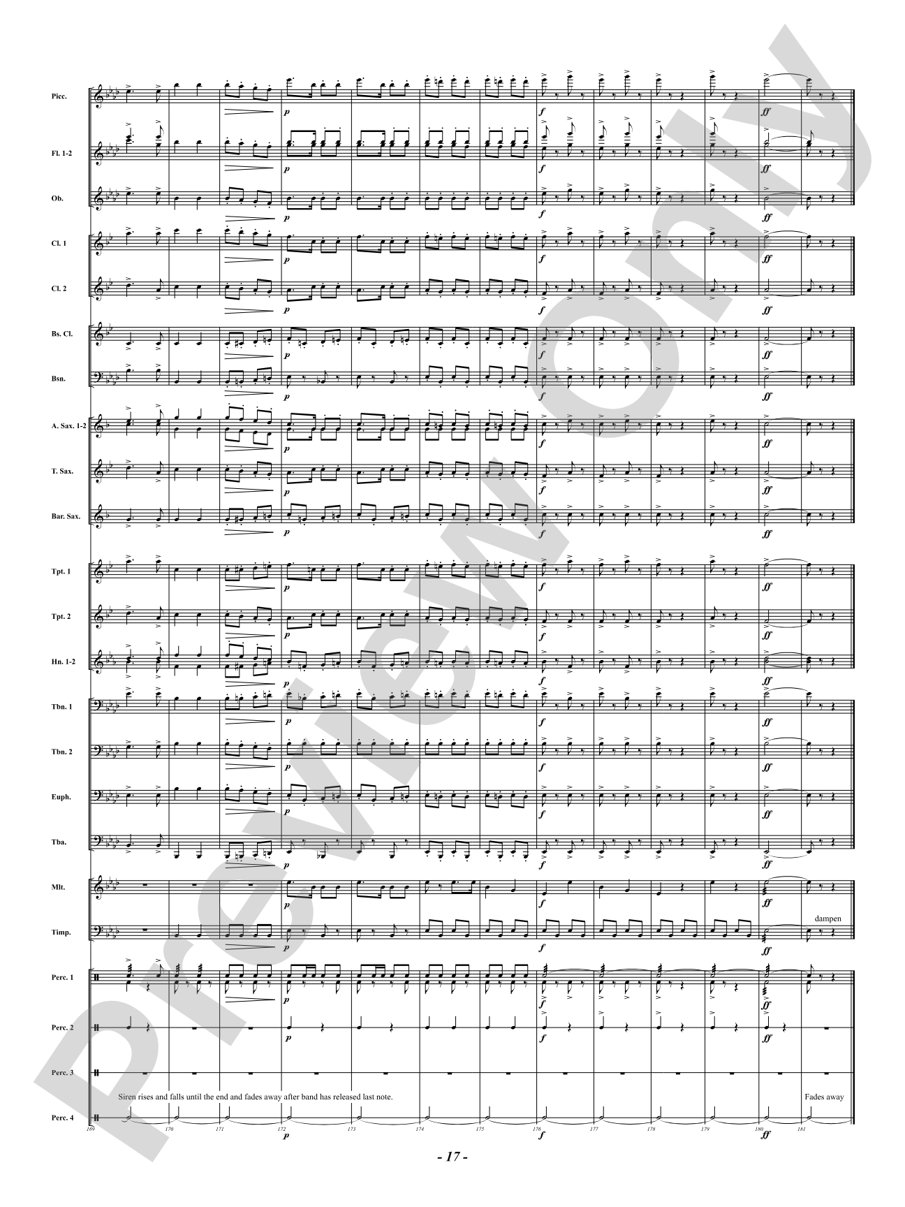 Midnight Fire Alarm: Concert Band Conductor Score & Parts
