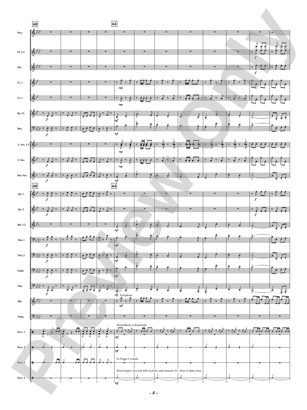 Midnight Fire Alarm: Concert Band Conductor Score & Parts