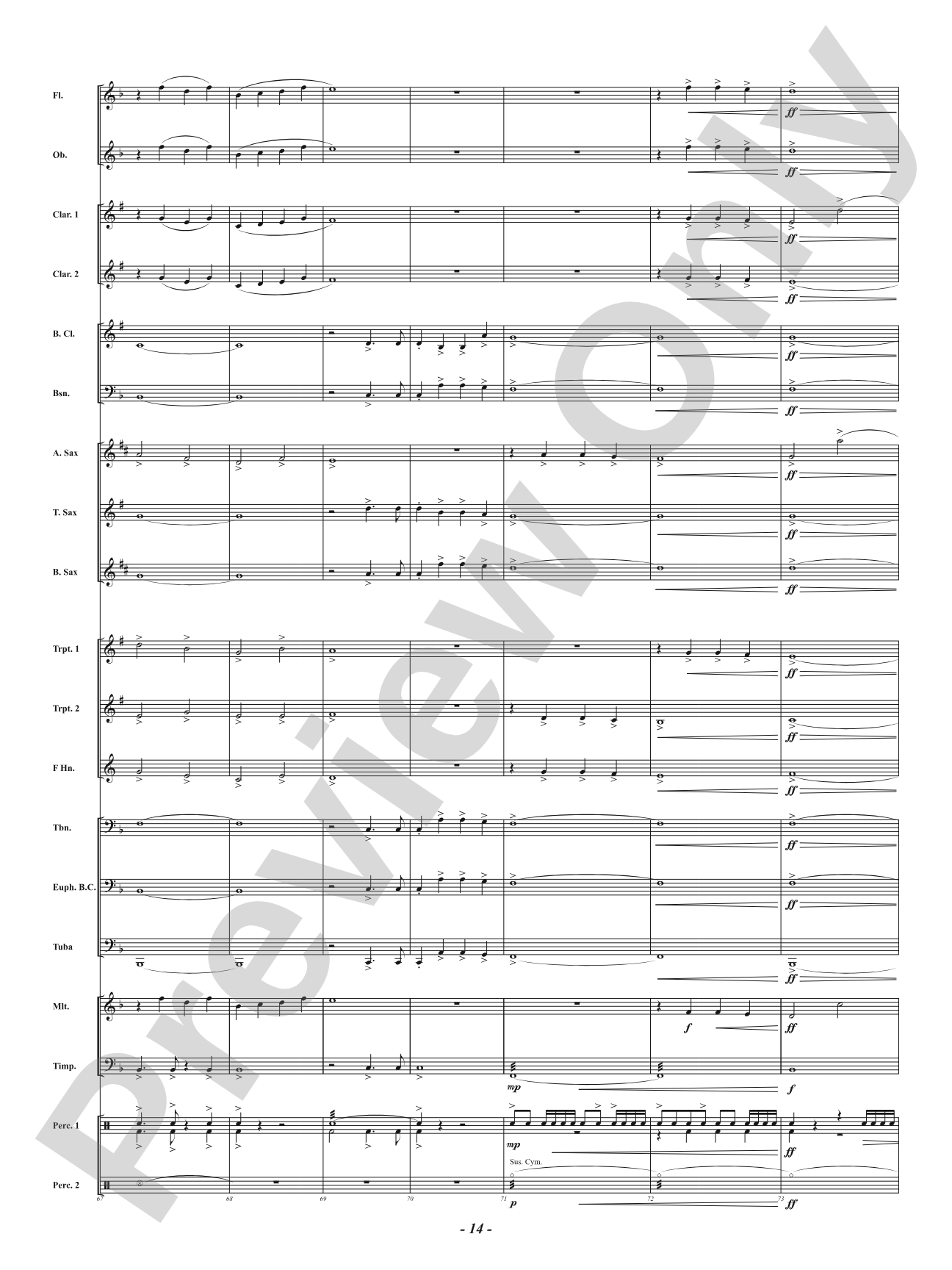 Fanfare For The Saints: Concert Band Conductor Score & Parts