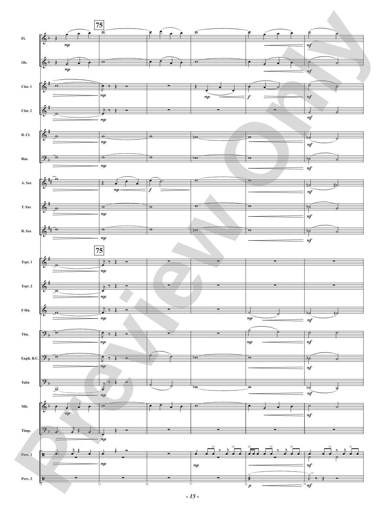 Fanfare For The Saints: Concert Band Conductor Score & Parts