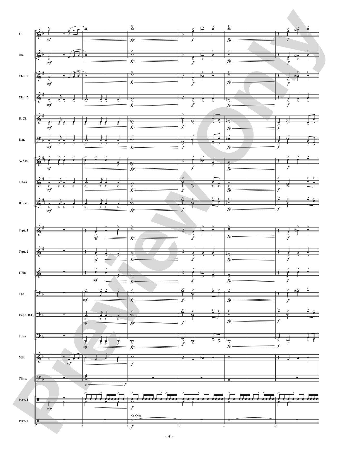 Fanfare For The Saints: Concert Band Conductor Score & Parts