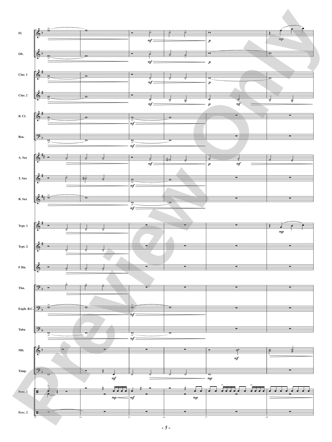 Fanfare For The Saints: Concert Band Conductor Score & Parts